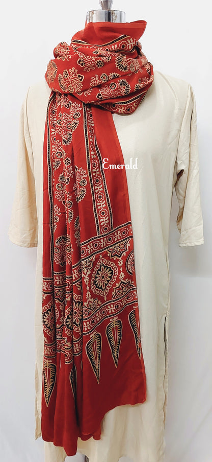 Modal Silk Ajrakh Dupatta