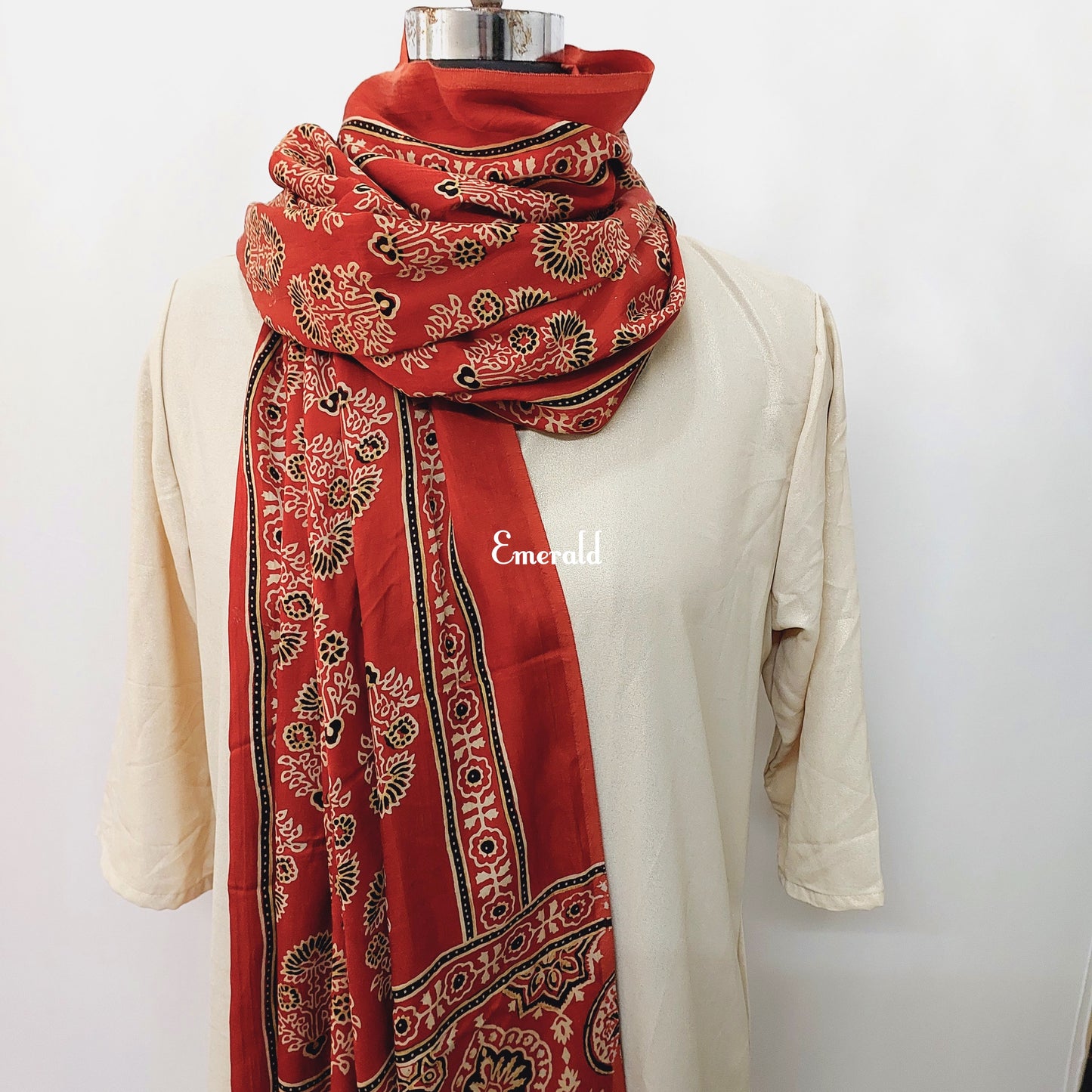 Modal Silk Ajrakh Dupatta