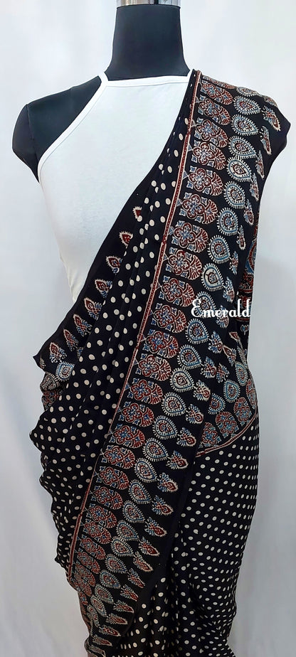 Modal Silk Ajrakh Saree