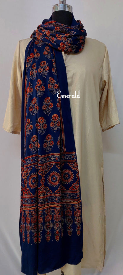 Modal Silk Ajrakh Dupatta