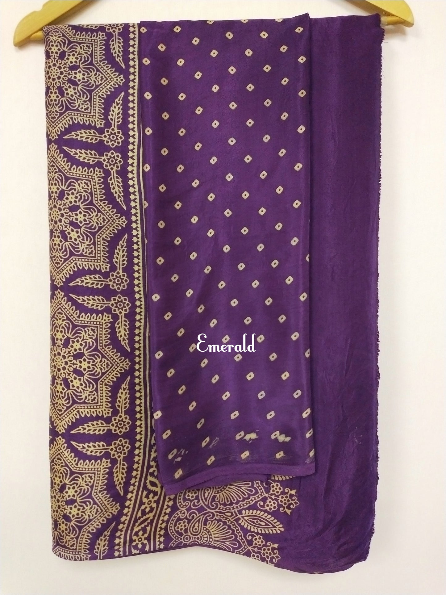 Modal Silk Leheriya Ajrakh Saree