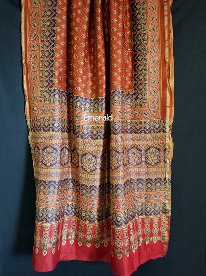 Chanderi Ajrakh Saree