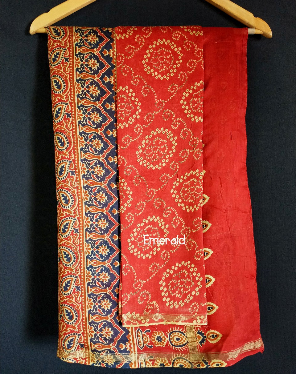 Chanderi Ajrakh Saree