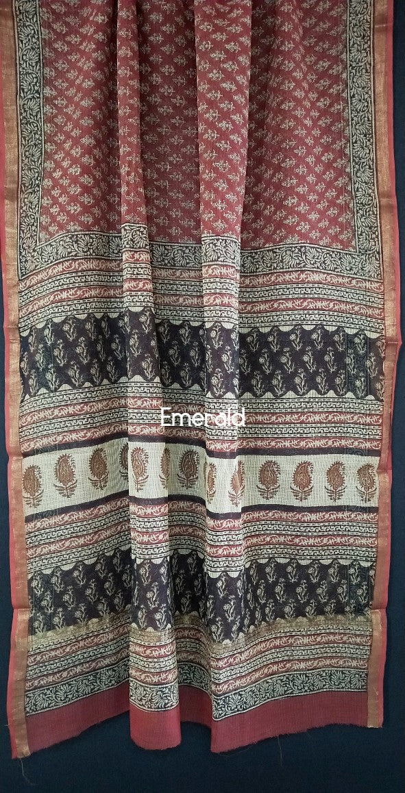 Kota Doriya Bagru Saree