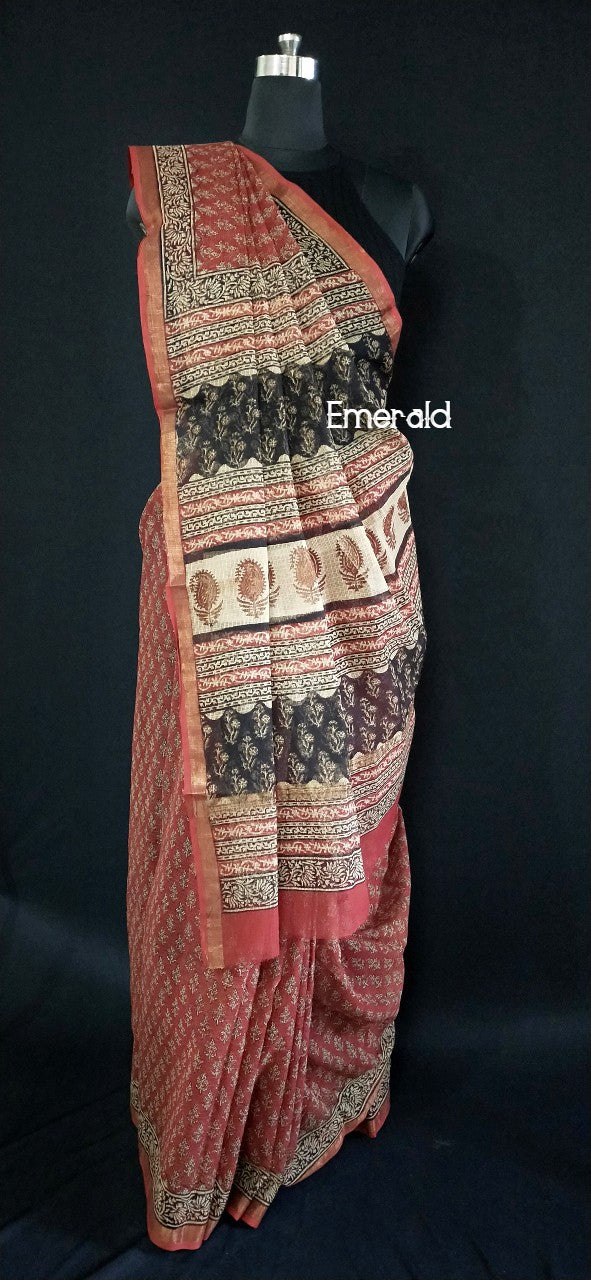 Kota Doriya Bagru Saree