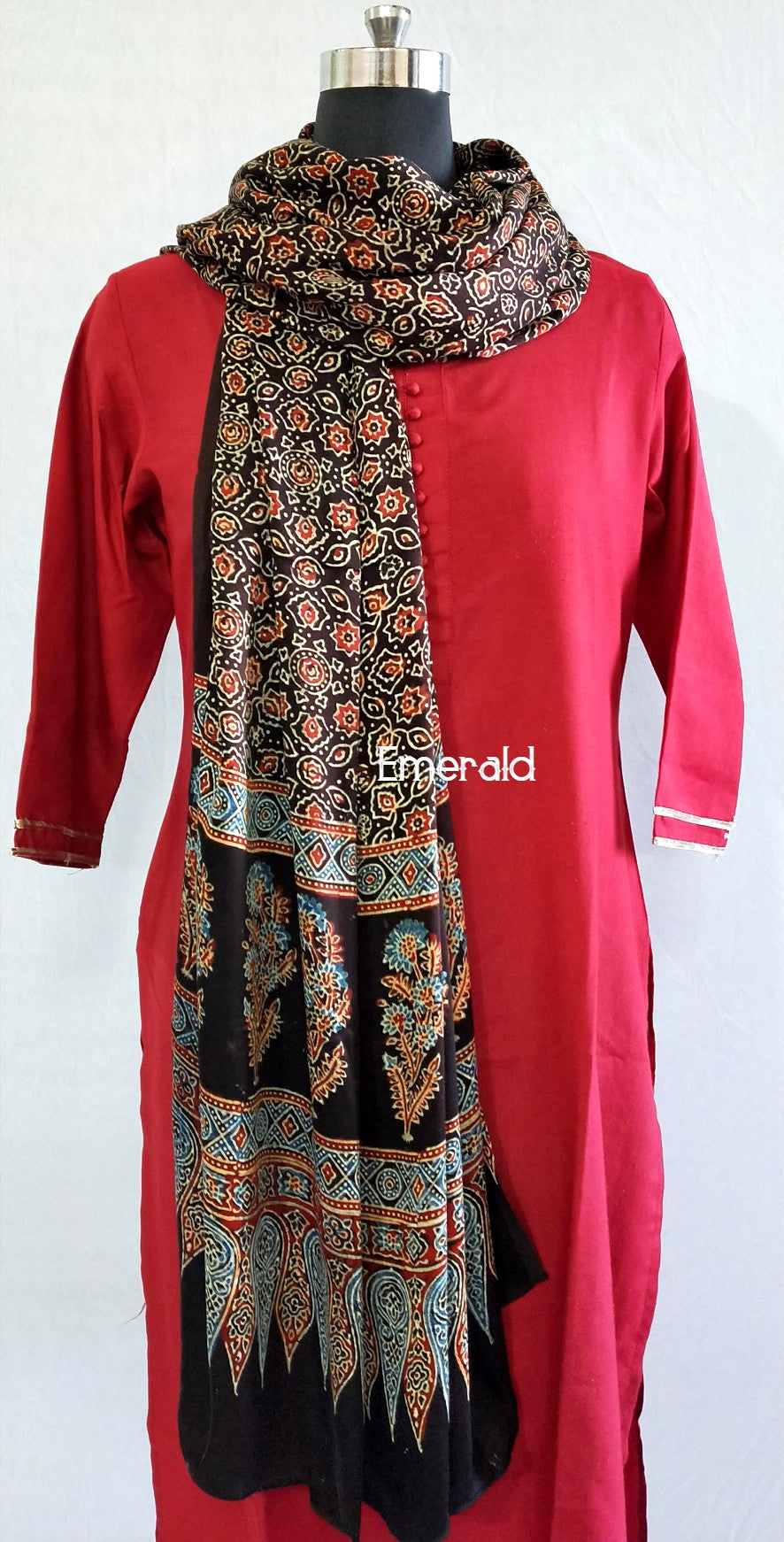 Modal Silk Ajrakh Dupatta