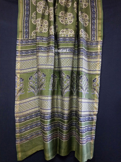 Chanderi Ajrakh Saree