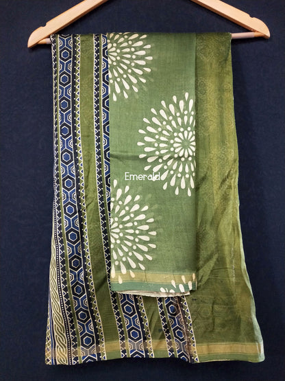 Chanderi Ajrakh Saree