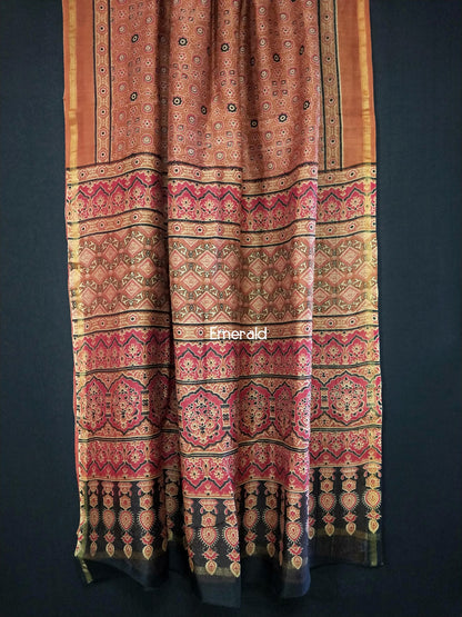 Chanderi Ajrakh Saree