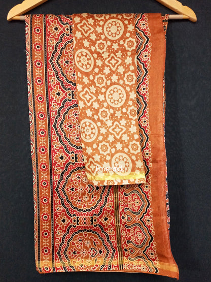 Chanderi Ajrakh Saree