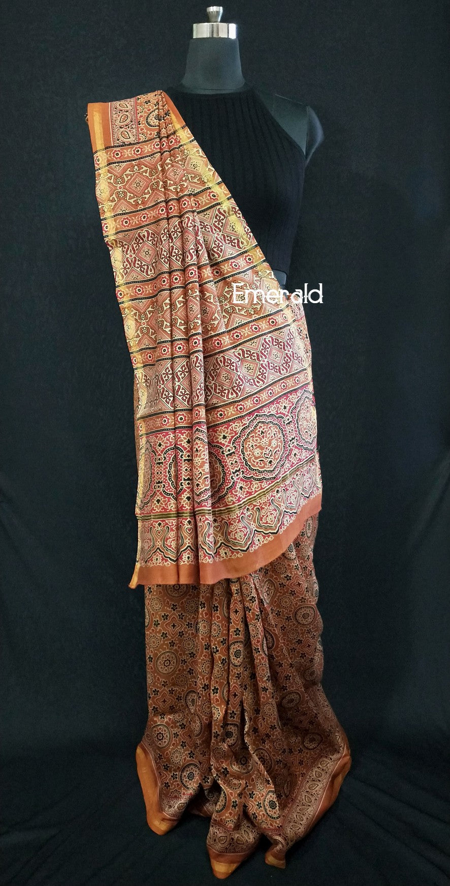 Chanderi Ajrakh Saree