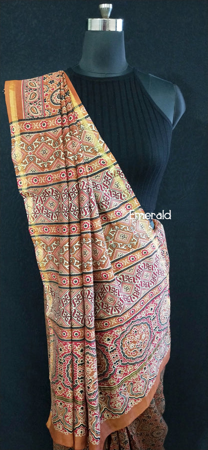 Chanderi Ajrakh Saree