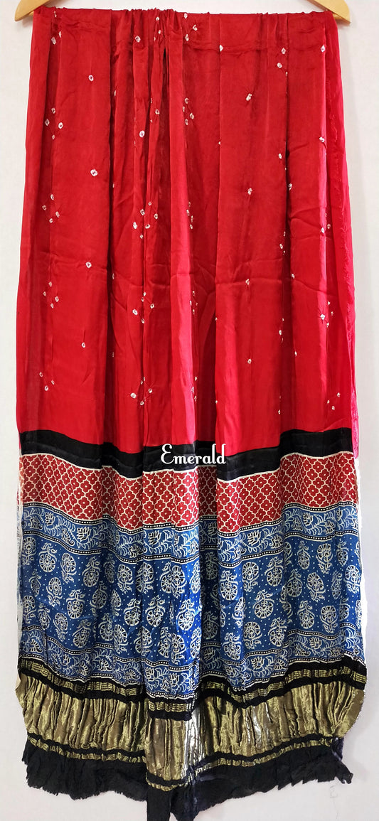 Modal Silk Ajrakh Bandhani  Dupatta