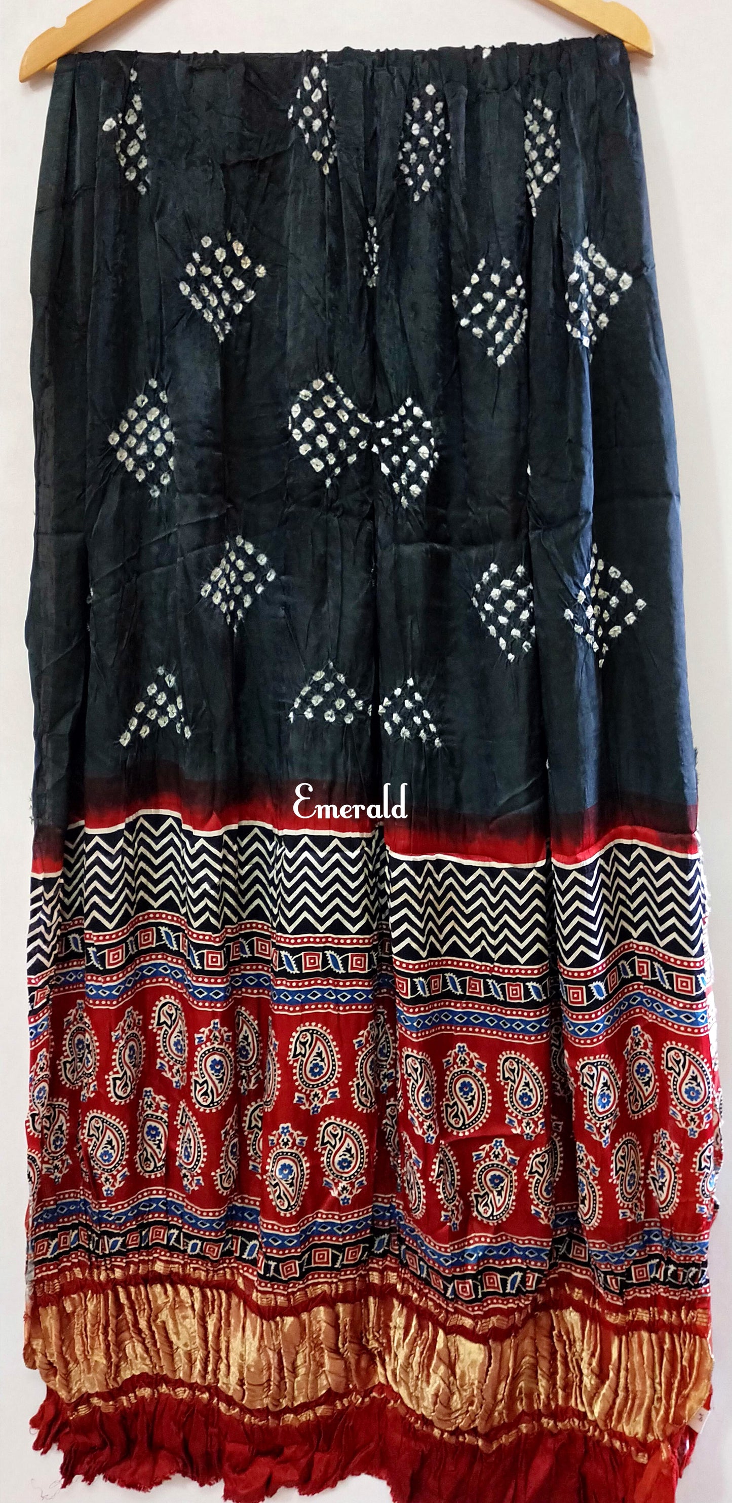 Modal Silk Ajrakh Bandhani Dupatta