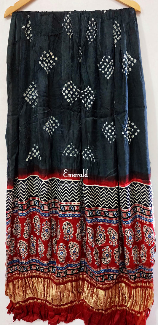 Modal Silk Ajrakh Bandhani Dupatta