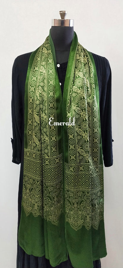 Mashru Silk Ajrakh Stole