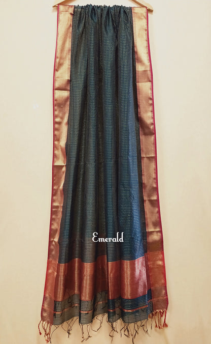 Maheshwari Cotton Silk Check Dupatta