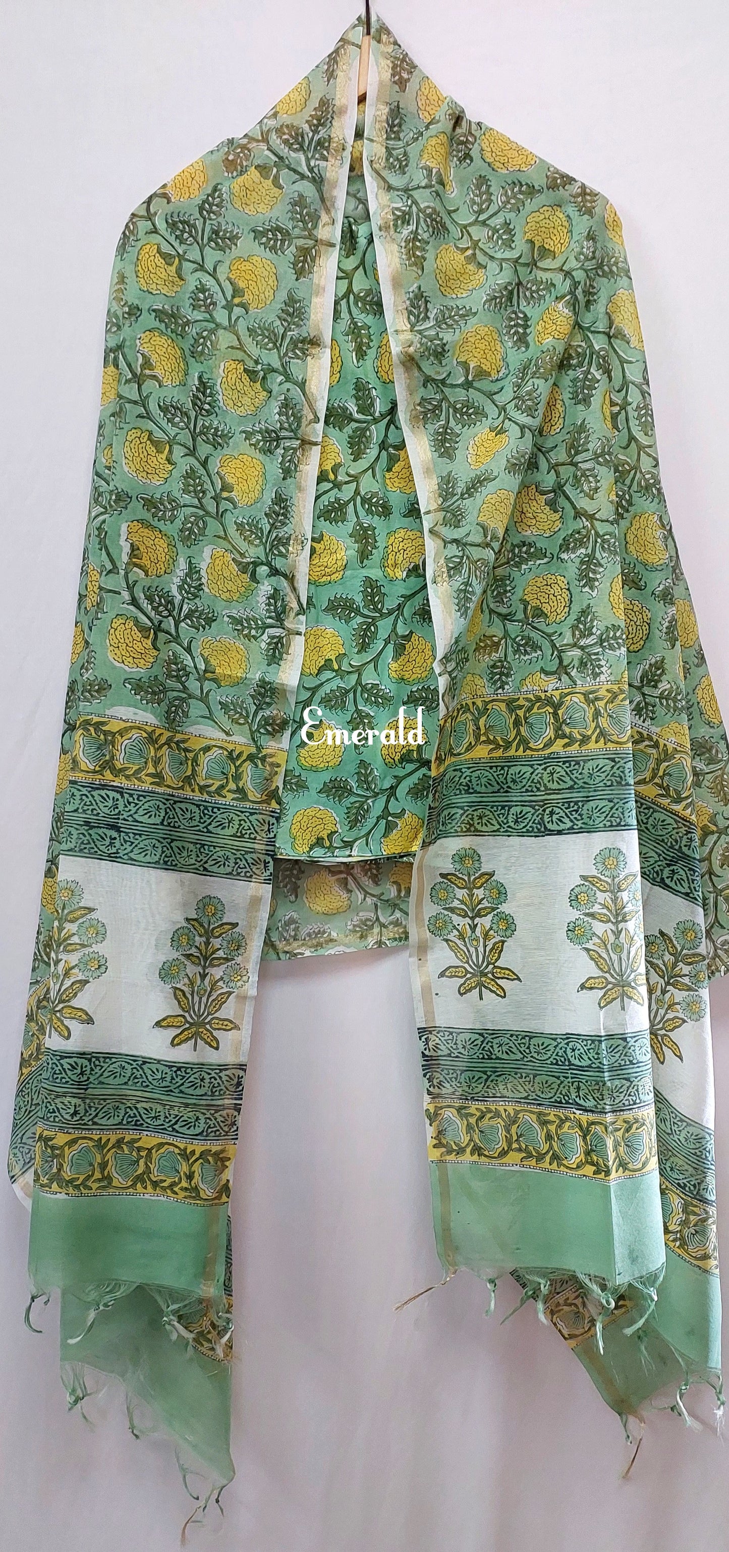 Unstiched Cotton Chanderi Kurta Set