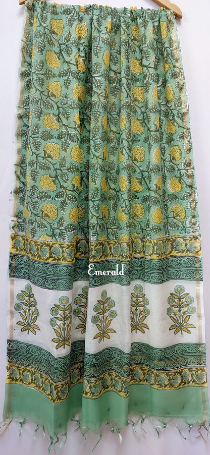 Unstiched Cotton Chanderi Kurta Set