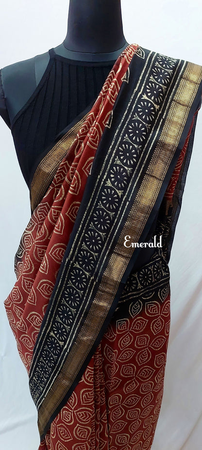 Maheshwari Bagru Saree