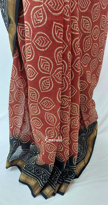 Maheshwari Bagru Saree