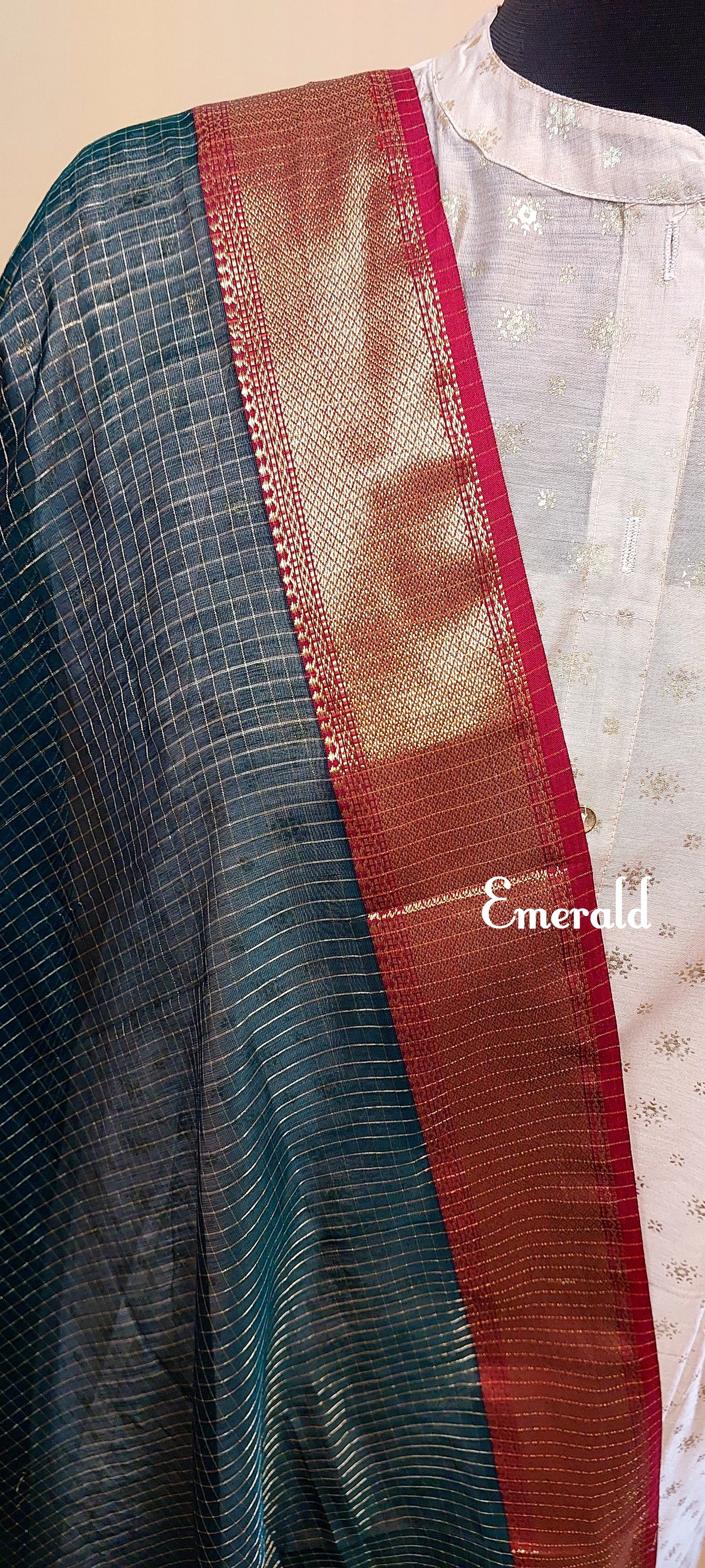 Maheshwari Cotton Silk Check Dupatta