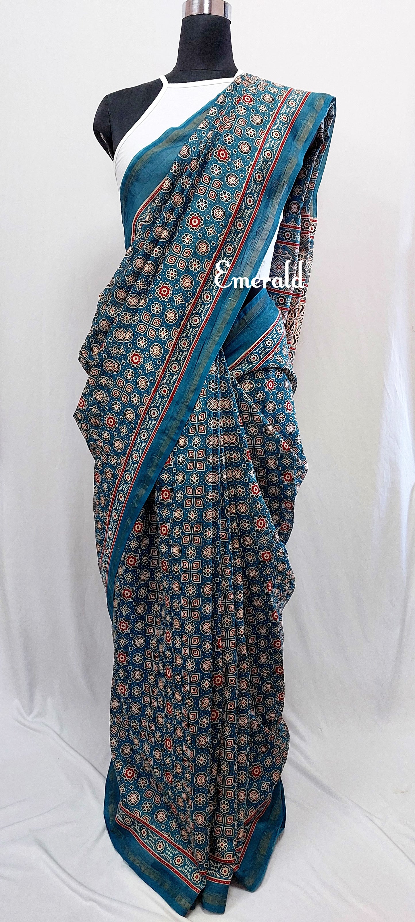 Chanderi Ajrakh Saree