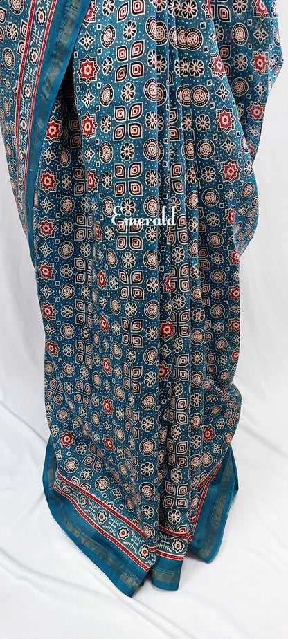 Chanderi Ajrakh Saree