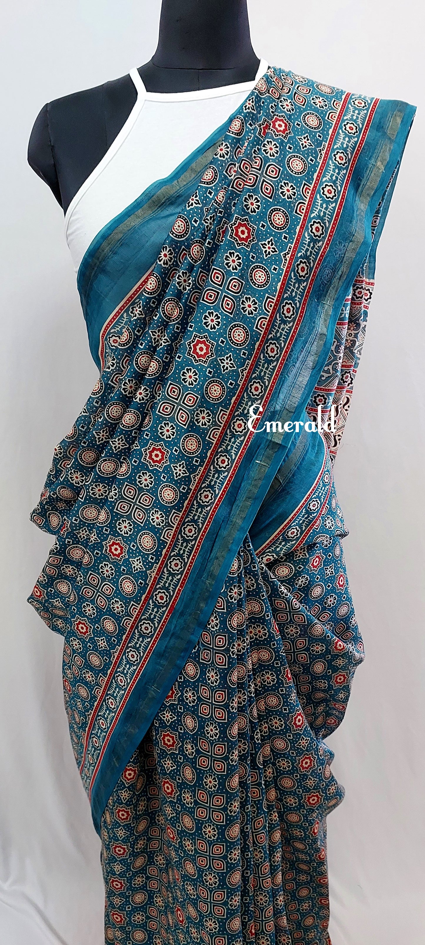 Chanderi Ajrakh Saree