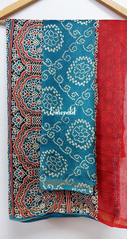 Chanderi Ajrakh Saree