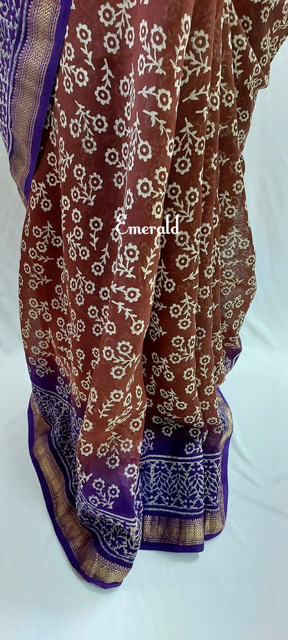 Maheshwari Bagru Saree