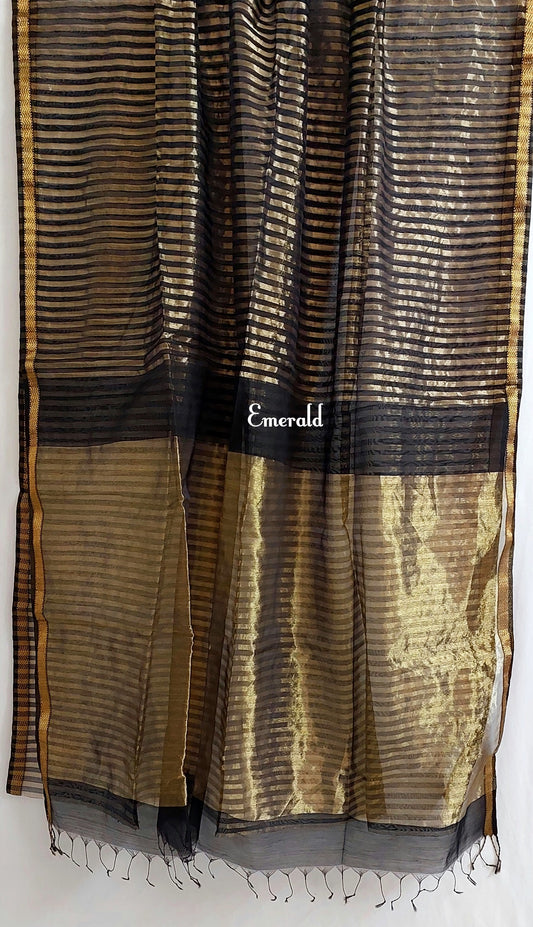 Maheshwari Cotton Silk Striped Saree