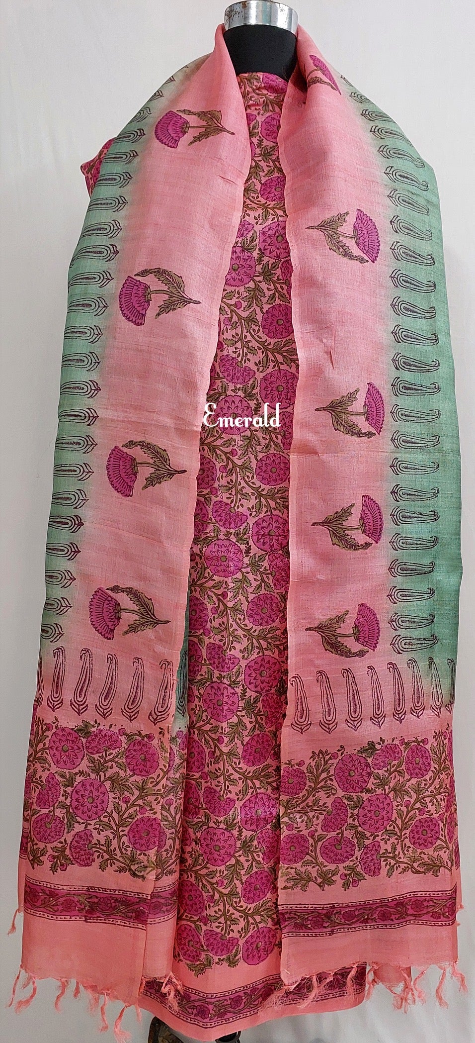 Tussar Silk Unstitched Kurta Set