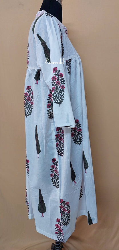 Handprinted Cotton Dress