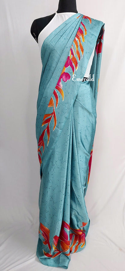 Printed Satin Silk Saree