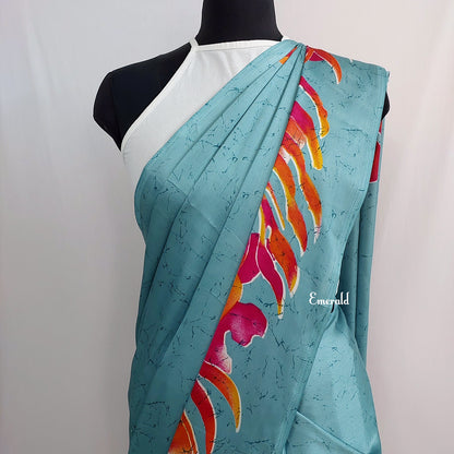 Printed Satin Silk Saree