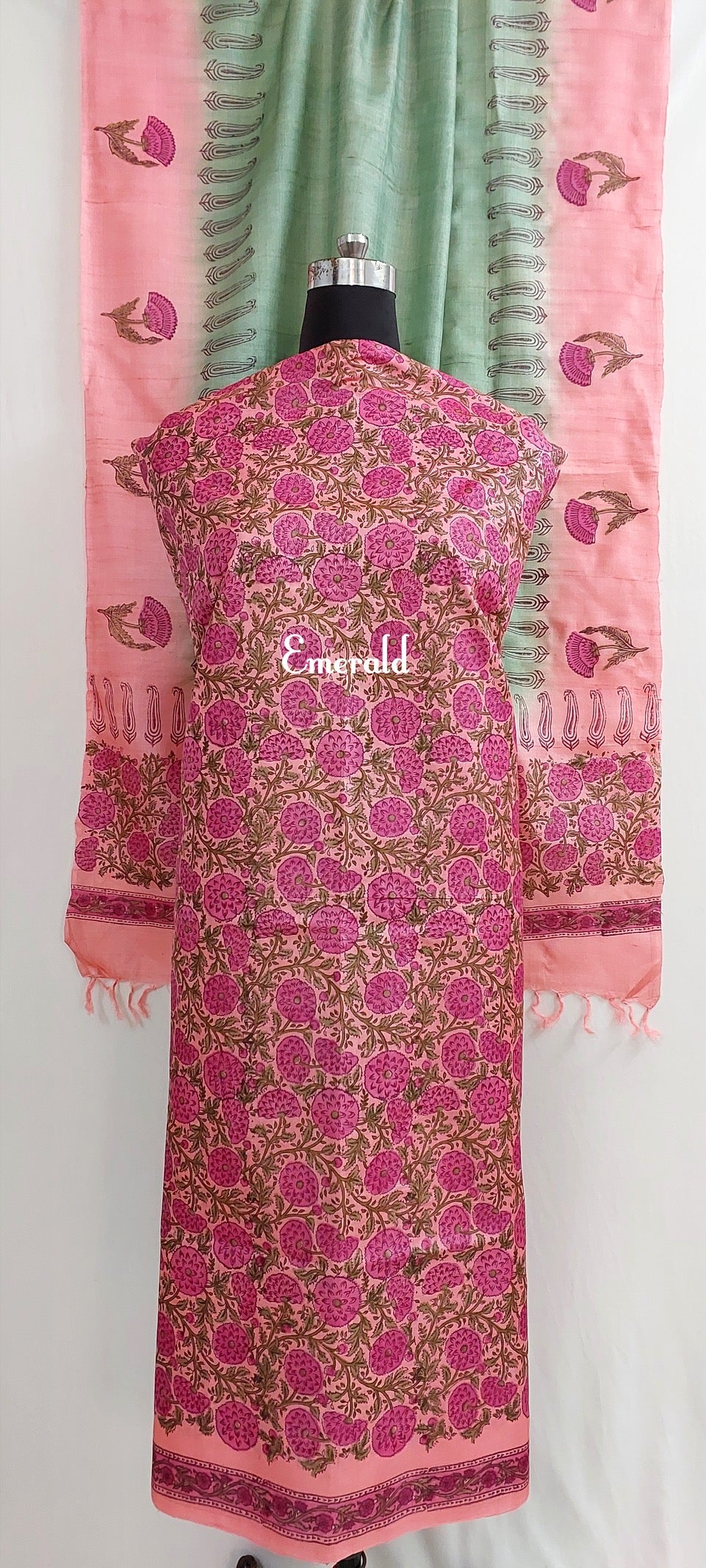 Tussar Silk Unstitched Kurta Set