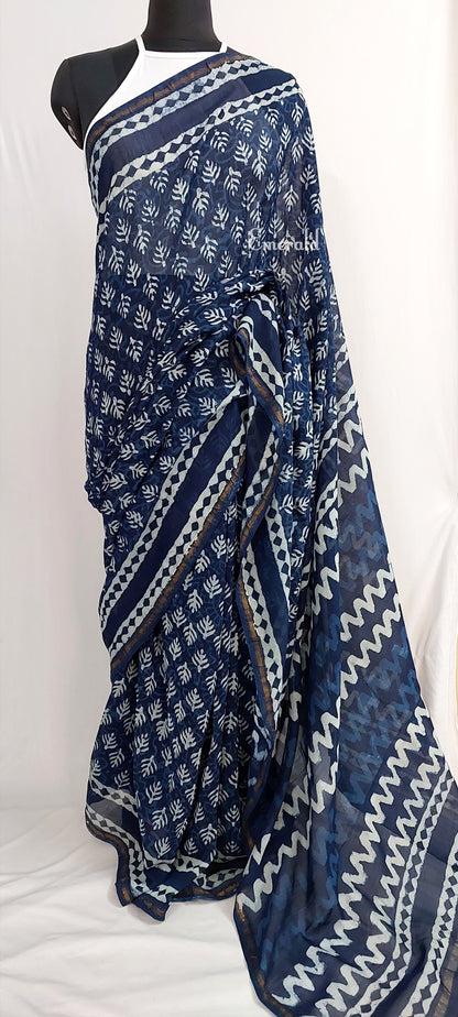 Chanderi Indigo Saree