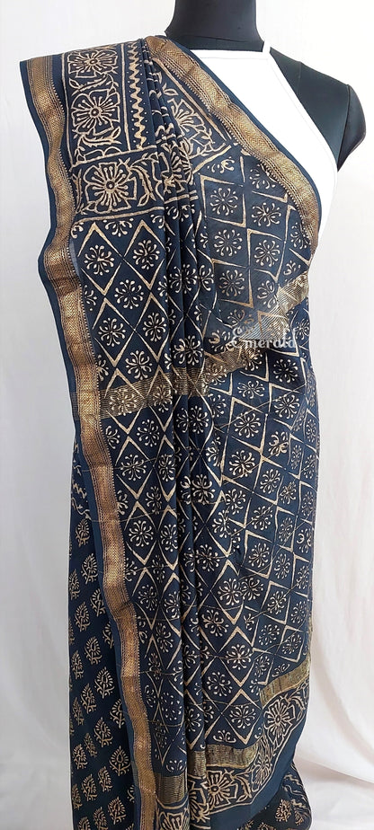 Maheshwari Bagru Saree