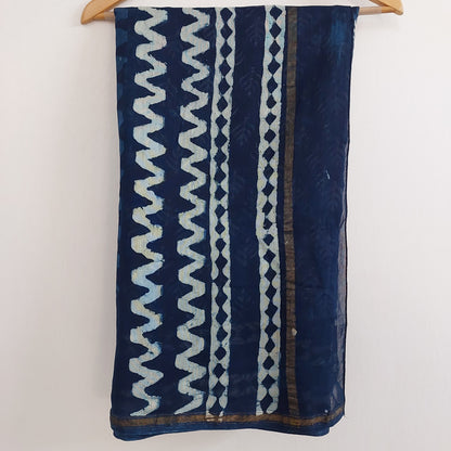 Chanderi Indigo Saree