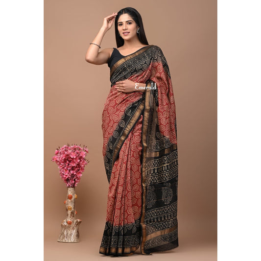 Maheshwari Bagru Saree