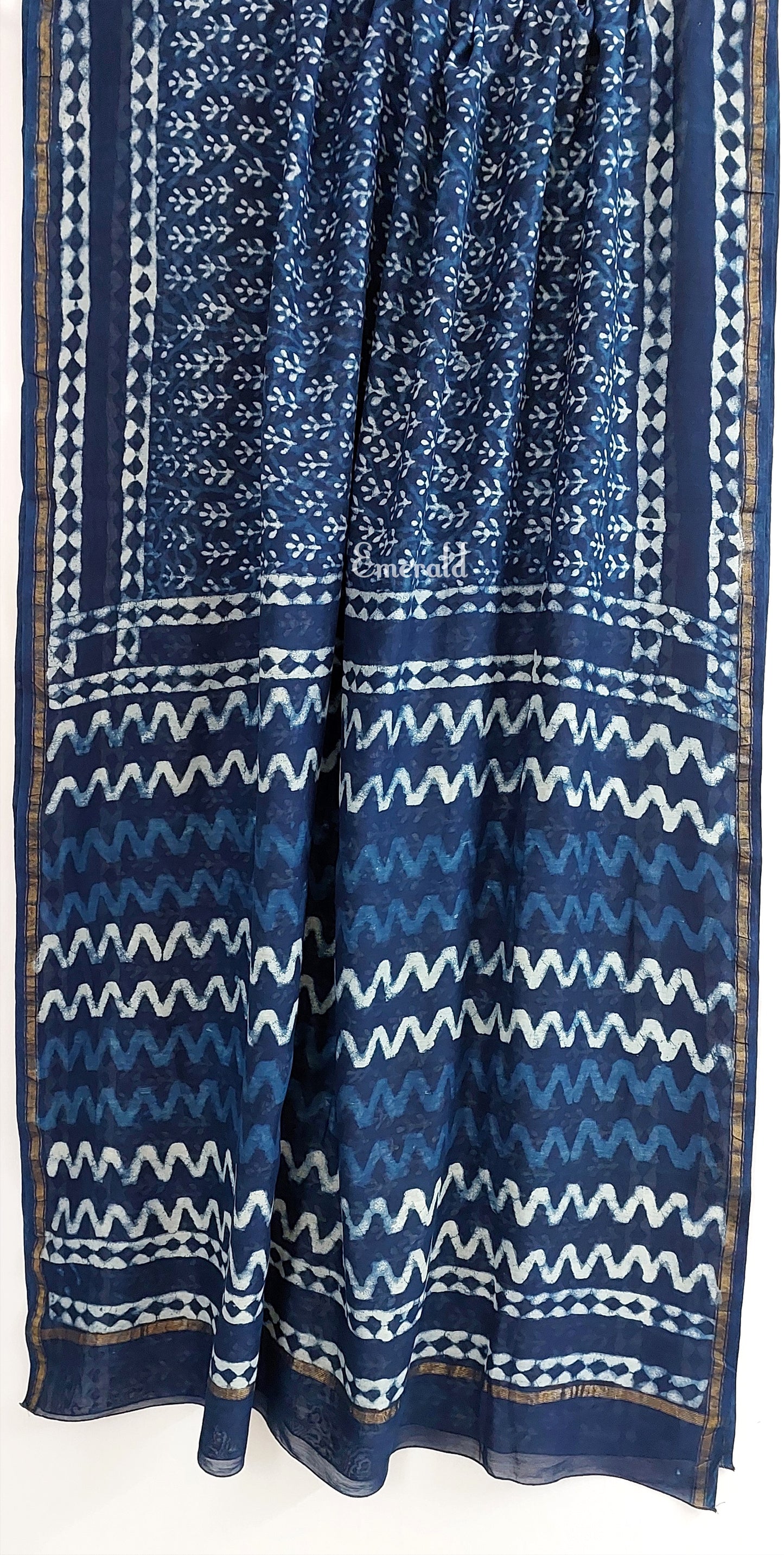 Chanderi Indigo Saree