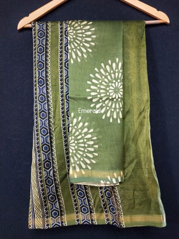 Chanderi Ajrakh Saree - Image 4