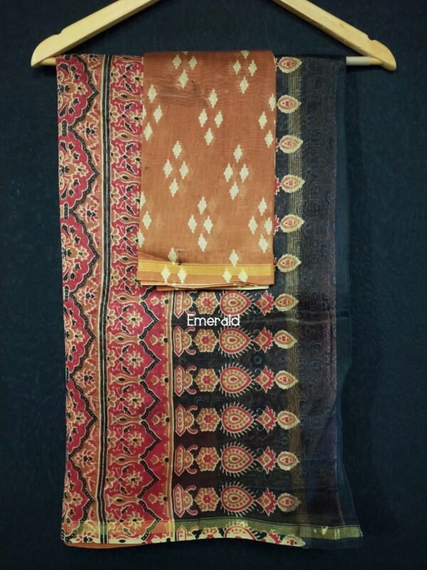 Chanderi Ajrakh Saree - Image 4