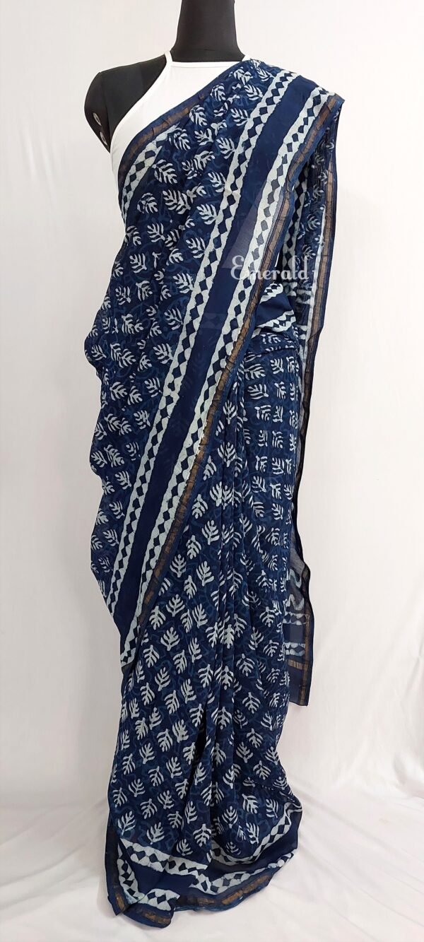 Chanderi Indigo Saree