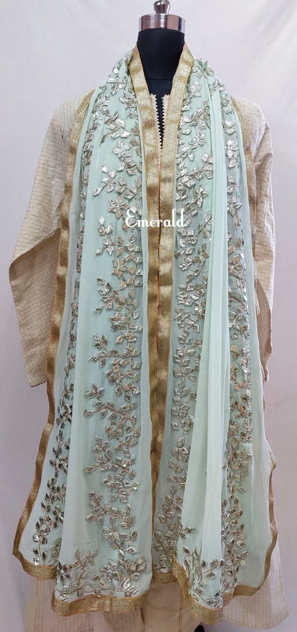 Georgette Gota Patti Work Dupatta - Image 2