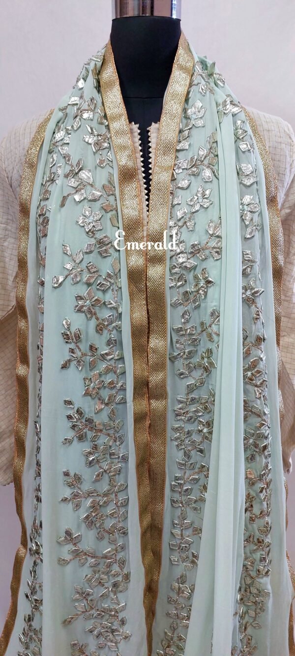 Georgette Gota Patti Work Dupatta - Image 3