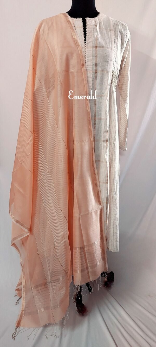 Maheshwari Cotton Silk Dupatta - Image 3