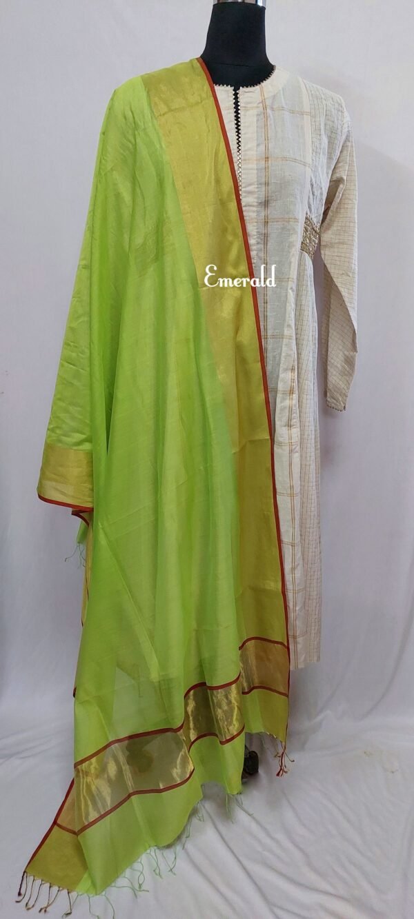 Maheshwari Cotton Silk Dupatta - Image 3