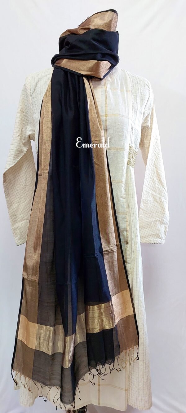 Maheshwari Cotton Silk Dupatta - Image 4